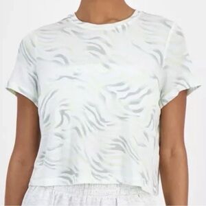 Ideology Fluid Zebra Cropped Shirt Women’s Size XL NWT